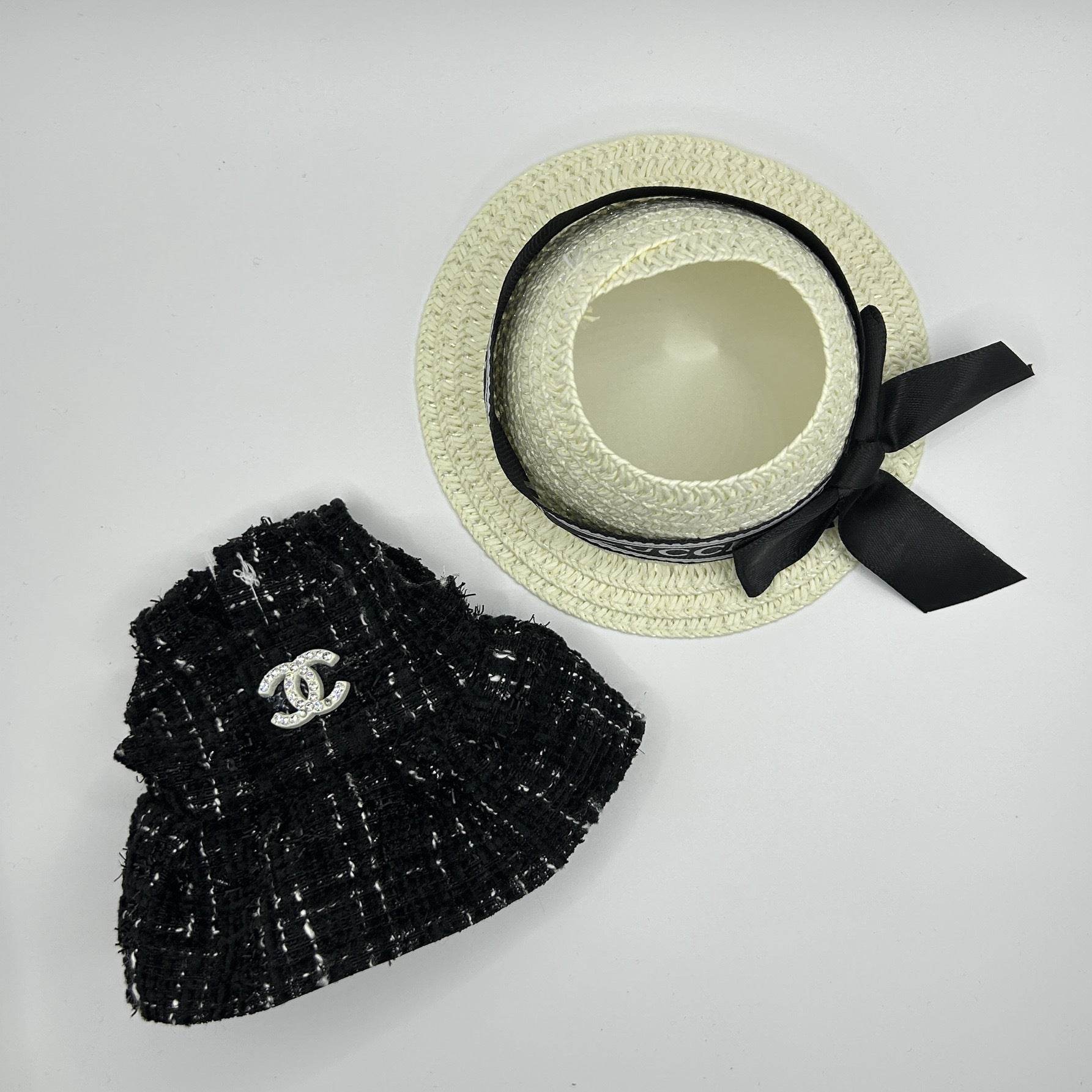 Black Labubu Gucci-Inspired Doll Outfit Set - Clothes + Hat for 17cm Labubu LBC012 - yTagCase