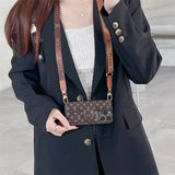 Floral LV-inspired Phone Case with Adjustable Crossbody Strap | Statement piece with aesthetic design and secure card storage