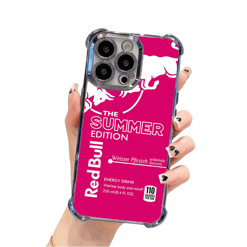 Red Bull Phone Case Rose Red - Military Grade Shockproof Protective Cover with Cheetah Print for iPhone 14 Plus/Samsung S24/Google Pixel RB20 - yTagCase