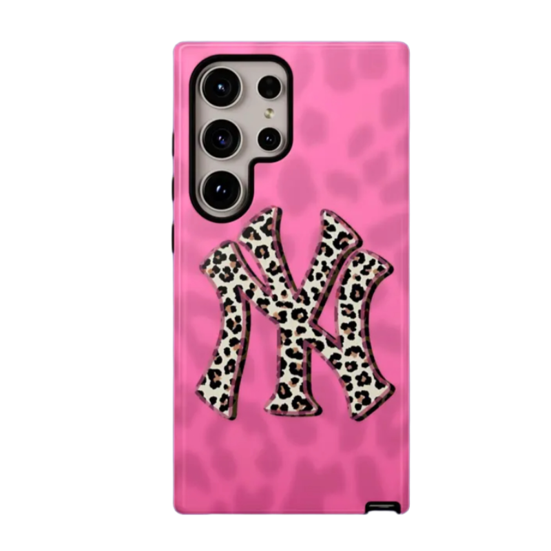 Pink NYC Cheetah Print Military Grade Phone Case with Animal Texture for iPhone 14 Plus - Durable & Fashionable