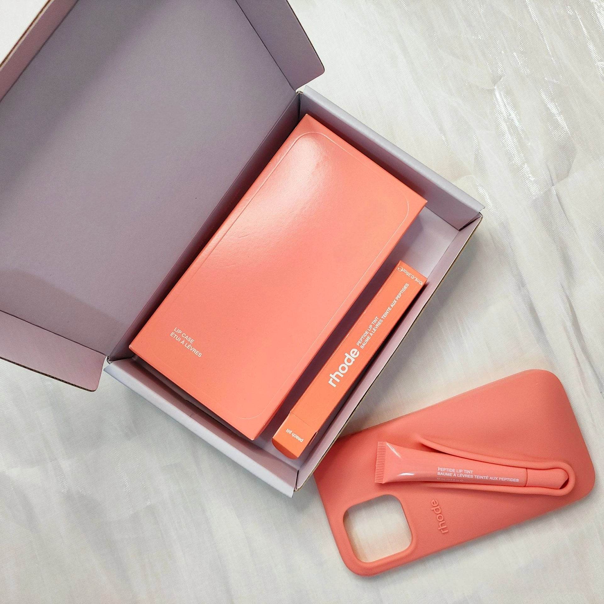 Peach Pit Color Case + Lip Balm + Stickers 3-Piece Set Rhode Phone Case MT006 - yTagCase