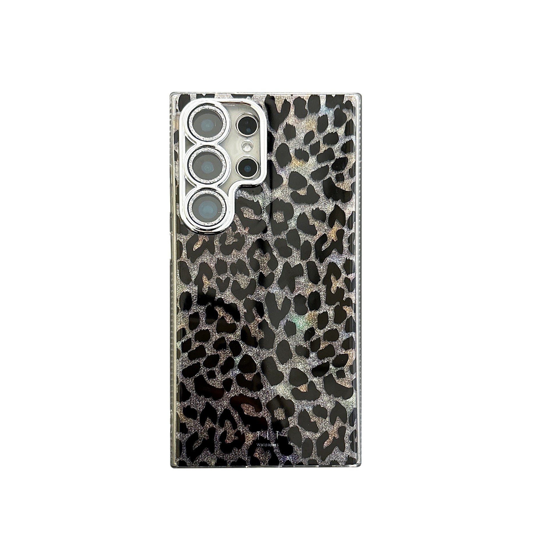 Durable Samsung S24 Ultra Cover with cheetah print glitter and precise fit - Military-grade shockproof phone case