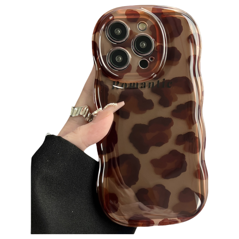 Trendy Cheetah Print Leather Phone Case with Wrist Strap for iPhone 14 Plus - Premium PU Leather & Animal Texture Design