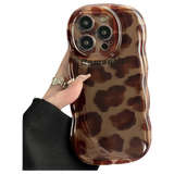 Trendy Cheetah Print Leather Phone Case with Wrist Strap for iPhone 14 Plus - Premium PU Leather & Animal Texture Design