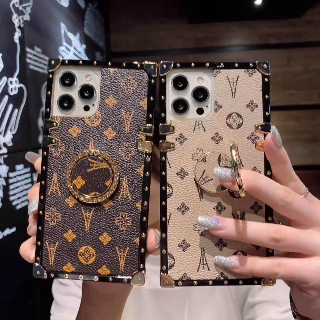 Beige LV-Inspired Trunk Series Phone Case with Stand | LX006 - yTagCase