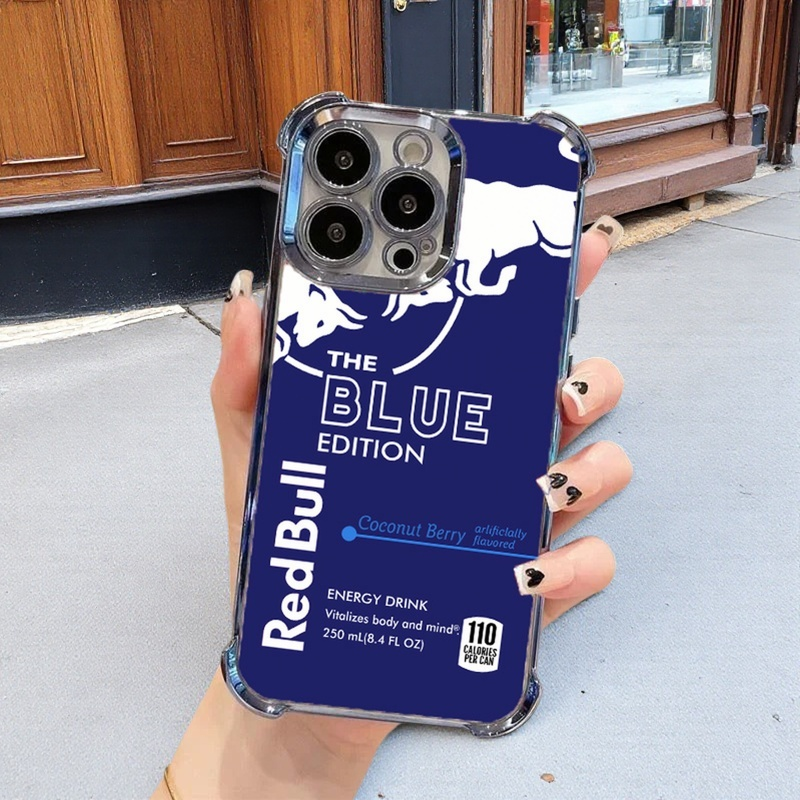 Stylish Blue Red Bull Phone Case with shock-absorbing corners, military-grade drop protection for iPhone Samsung Google