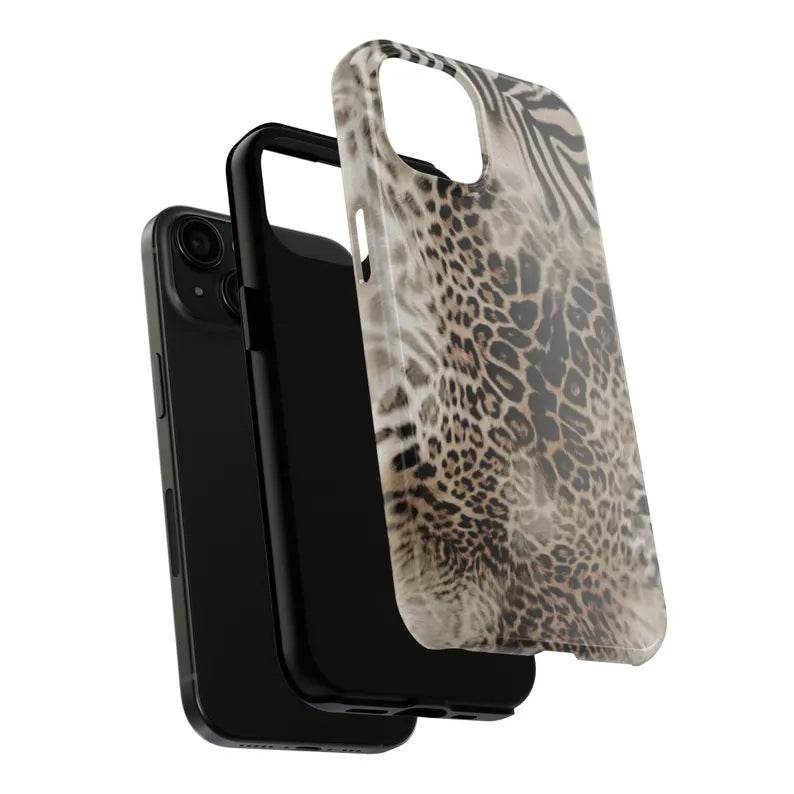 New York Cheetah Print Military Grade Shockproof Phone Case - Durable Animal Texture Protective Cover for iPhone 14 Plus/Samsung S24 Ultra LP38 - yTagCase