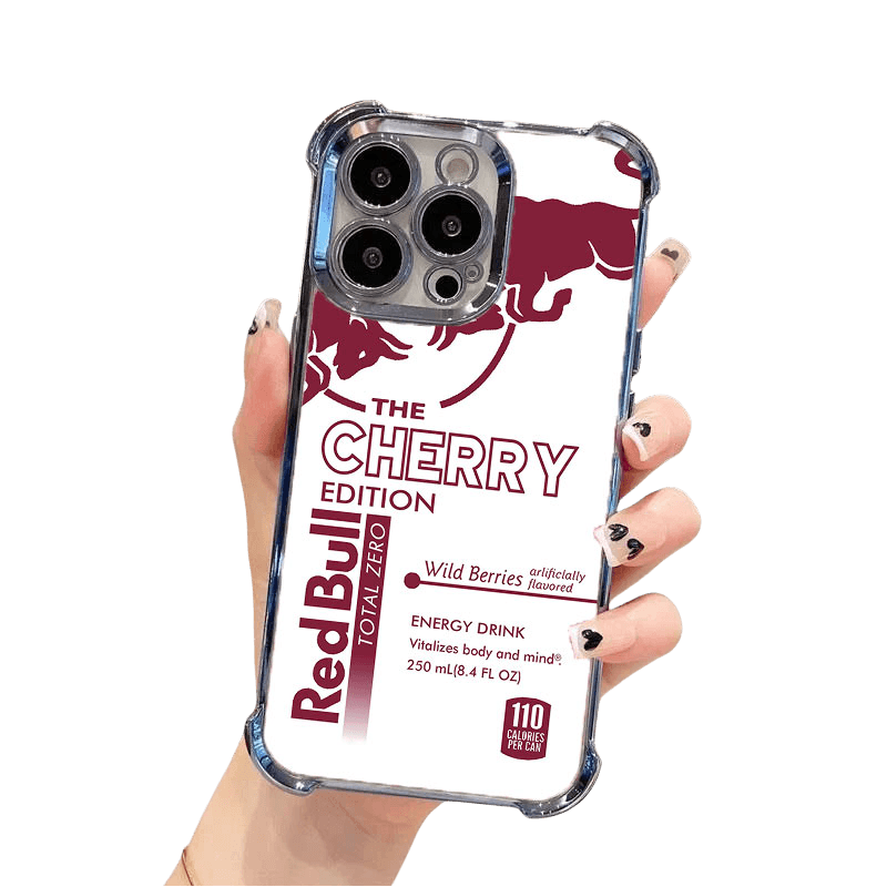 Cherry Energy White red bull phone case Durable Shockproof Protective Cover for iPhone Samsung Google RB24 - yTagCase