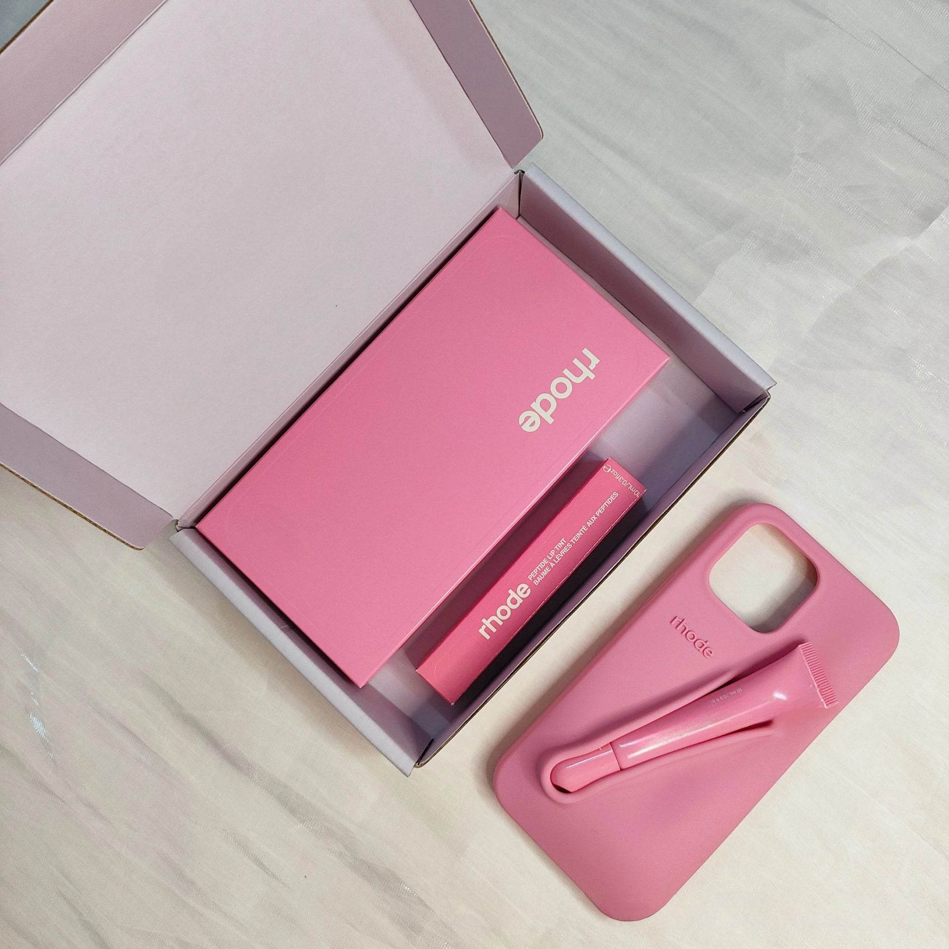 Ribbon Color Case + Lipstick + Stickers 3-Piece Set Rhode Phone Case - Trendy & Giftable - MT002 - yTagCase