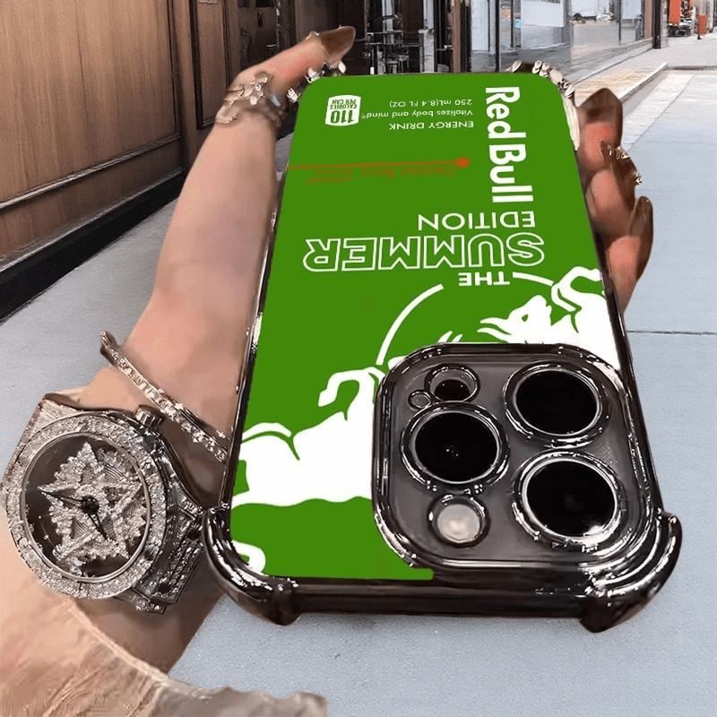 Tropical Leaf Green Red Bull Phone Case - Durable Military Grade Shockproof Cover with Cheetah Print for iPhone 14 Plus/Samsung S24 Ultra/Google Pixel RB13 - yTagCase