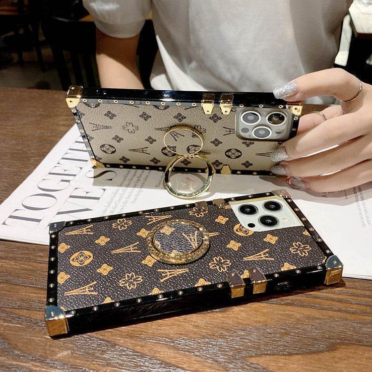 Beige LV Trunk Series Phone Case with Stand | Luxury Replica | LX007 - yTagCase