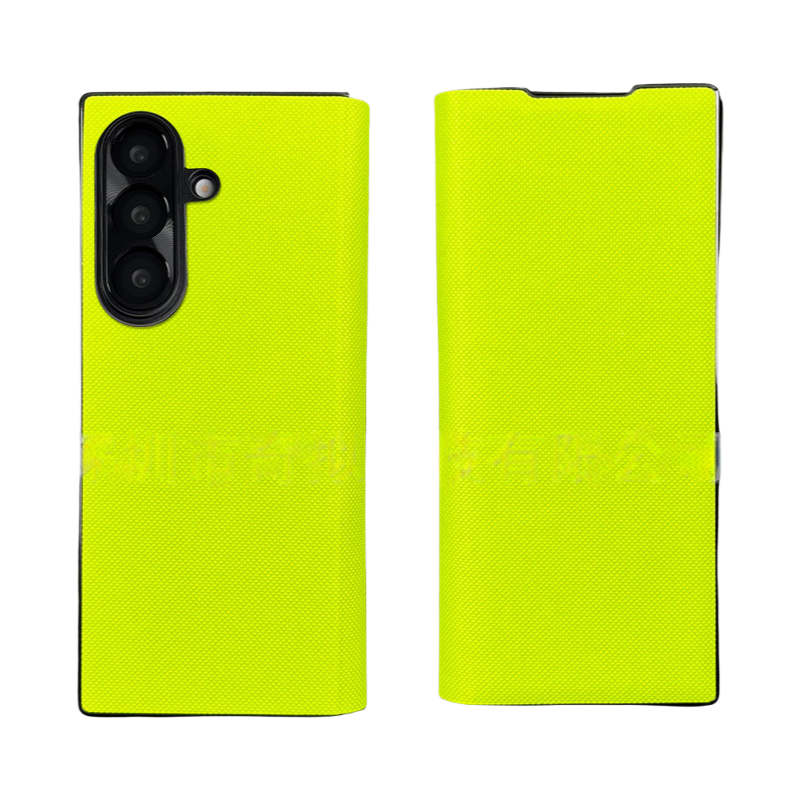 Green Diamond Pattern Phone Case with luxury metal flip cover for Samsung Fold7 elegant aesthetic and scratch-resistant protection