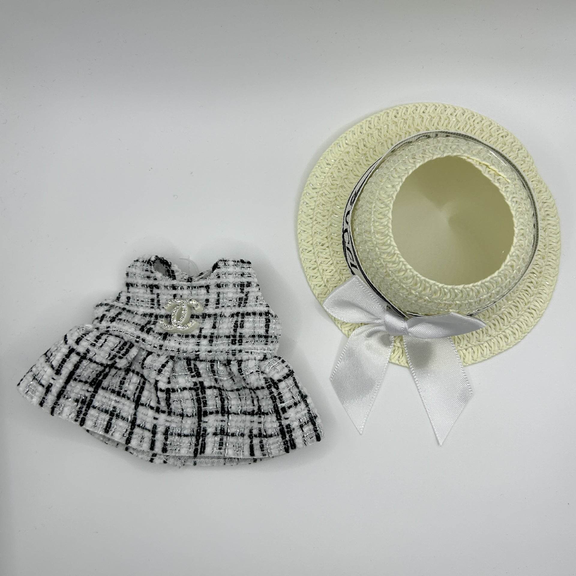 Silver Labubu Gucci-Inspired Doll Outfit Set - 17cm Labubu Clothes + Hat LBC013 - yTagCase