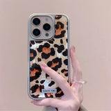 Fashionable leopard print phone case with 360掳 drop protection for iPhone 14/15 Pro Max - stylish animal pattern & reinforced corners