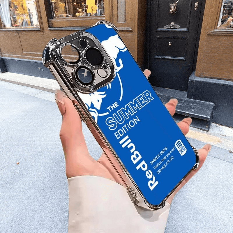 Vibrant Blue Red Bull Phone Case - Military Grade Shockproof Protective Cover for iPhone 14 Plus/Samsung S24 Ultra/Google Pixel RB17 - yTagCase