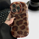 Stylish iPhone 14 Plus Phone Case with Secure Wrist Strap - Leopard Print Fashion & Perfect Fit Protection