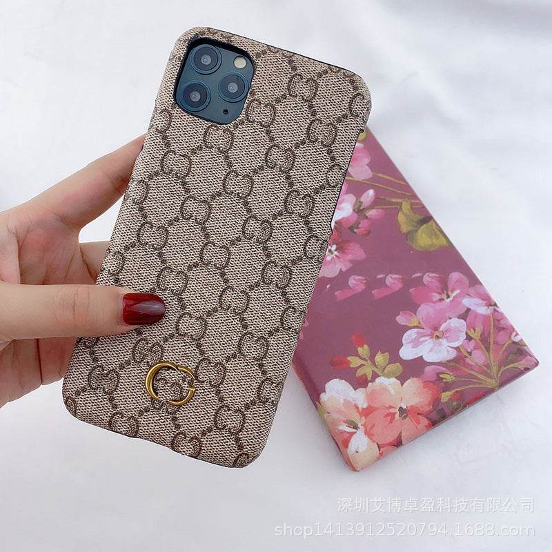 Coffee GG Pattern Phone Case with Cutout Logo for iPhone 16 Pro Max | Luxury Designer LX080 - yTagCase