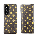 Brown LV Element Phone Case with metal flip cover and full protection for a luxury aesthetic
