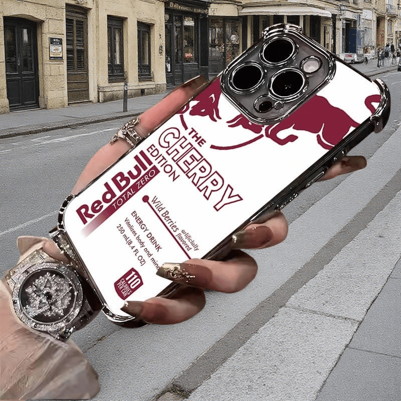 Cherry Energy White red bull phone case Durable Shockproof Protective Cover for iPhone Samsung Google RB24 - yTagCase