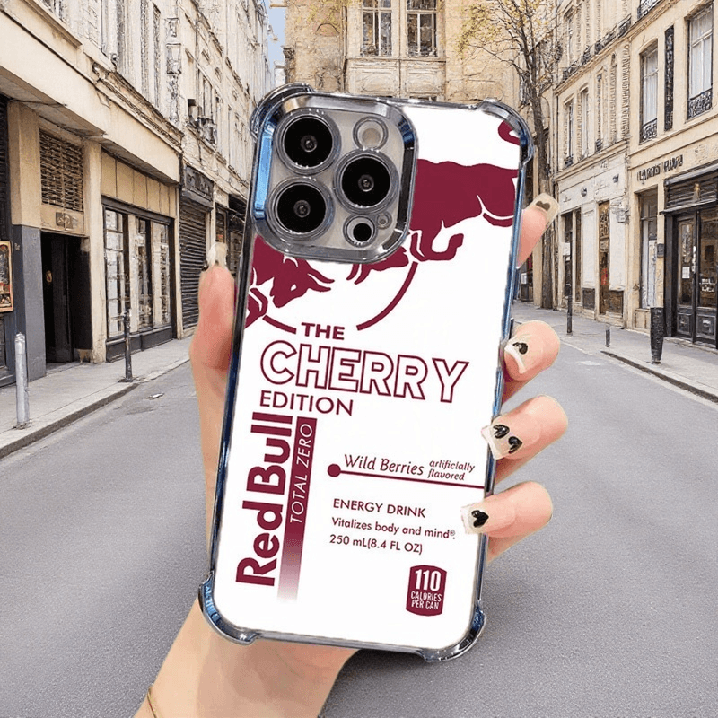 Cherry Energy White red bull phone case Durable Shockproof Protective Cover for iPhone Samsung Google RB24 - yTagCase