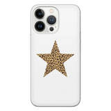 Cheetah print phone case with bold leopard star pattern for iPhone Samsung Google - trendy animal texture protective cover with secure fit