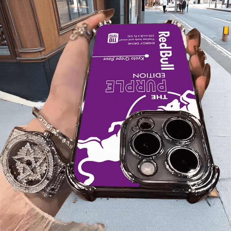 Purple Red Bull Phone Case Durable Shockproof Protective Cover for iPhone Samsung Google RB16 - yTagCase