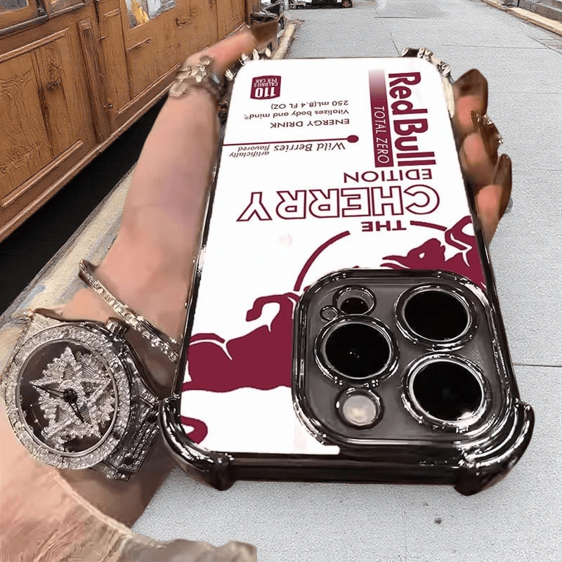 Cherry Energy White red bull phone case Durable Shockproof Protective Cover for iPhone Samsung Google RB24 - yTagCase