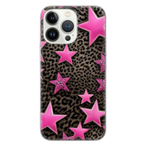 Trendy pink cheetah print phone case with military-grade protection for iPhone 14 Plus & Samsung S24 Ultra - stylish animal pattern