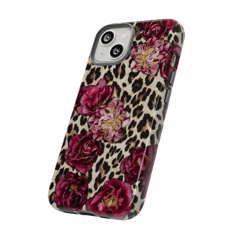 Floral Cheetah Print Phone Case - Trendy Animal Pattern Accessory for Fashion Girls, Compatible with iPhone Samsung Google LP33 - yTagCase