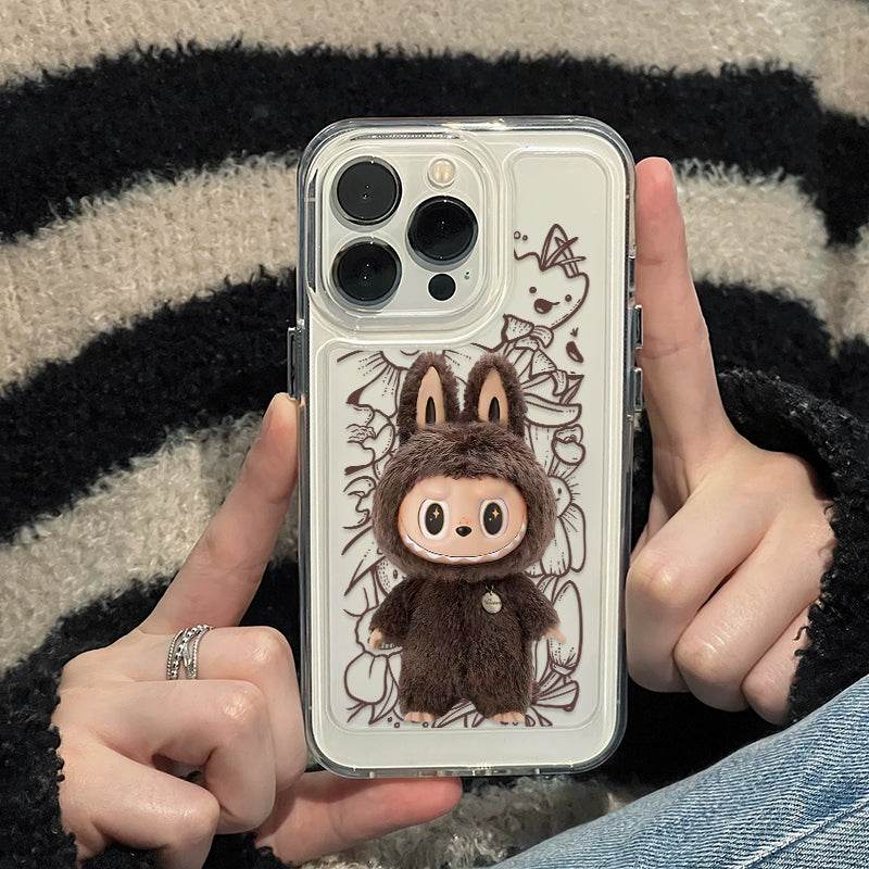 Labubu Cute Cartoon Transparent Full Cover Phone Case - Trendy Playful LB002 - yTagCase