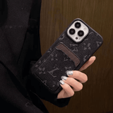 Black LV Monogram Phone Case with Card Holder | LX090 - yTagCase